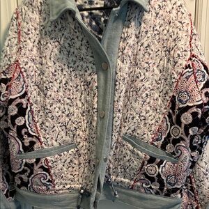 Anthropologie Floral and Paisley Bomber Jacket it’s reversible